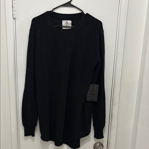 Black Ribbed Knit Sweater - Picture 1 of 3